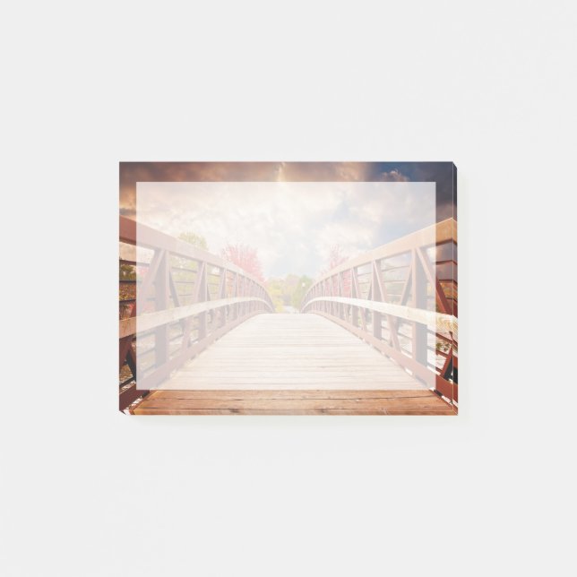 Post-it® Pont rustique en bois dans le pays (Devant)