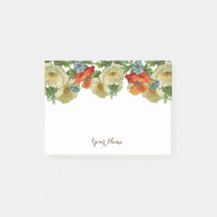 Post-it® Poppies blanches d'orange et Cornflower modifiable