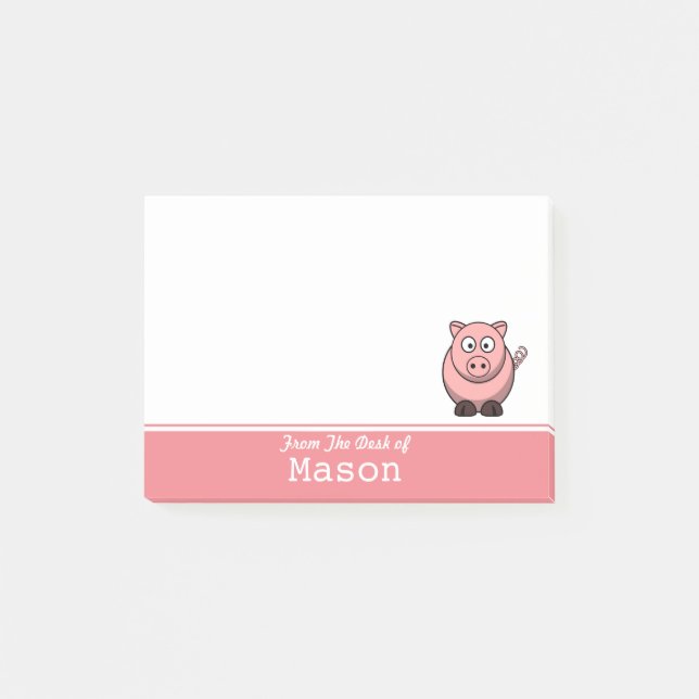 Post-it® Porc rose gras Funny personnalisé (Devant)