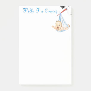 Post-it® Porte-cigogne bébé - Bonjour je viens