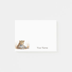 Post-it® Portrait animal sauvage léopard Nom personnalisé