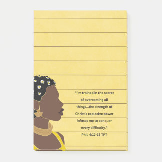 Post-it® Portrait de femme noire Écriture chrétienne liée
