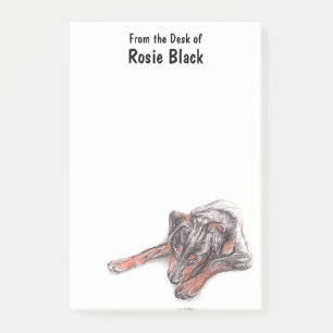 Post-it® Portrait de jeune chien noir