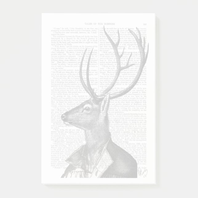 Post-it® Portrait noir et blanc de cerfs (Devant)