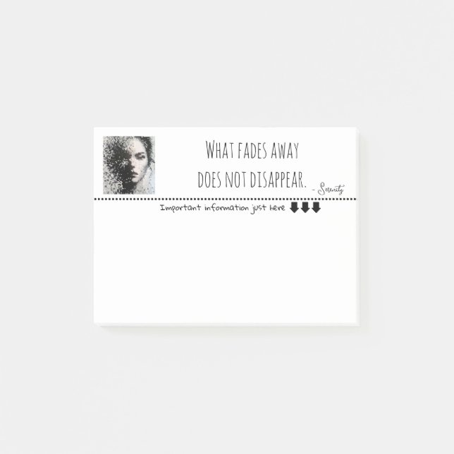 Post-it® Portrait noir et blanc en pixels (Devant)