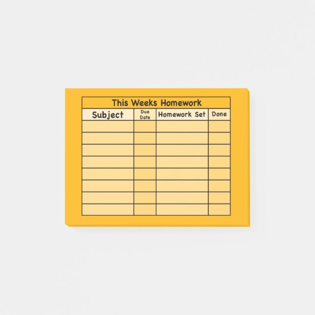 Post-it® Post-it hebdomadaire de travail (Devant)