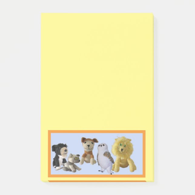 Post-it® Post-it Note - Groupe d'animaux de jouets dans le  (Devant)