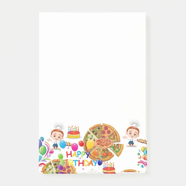 Post-it® Post-it Notes Bonne pizza d'anniversaire (Devant)