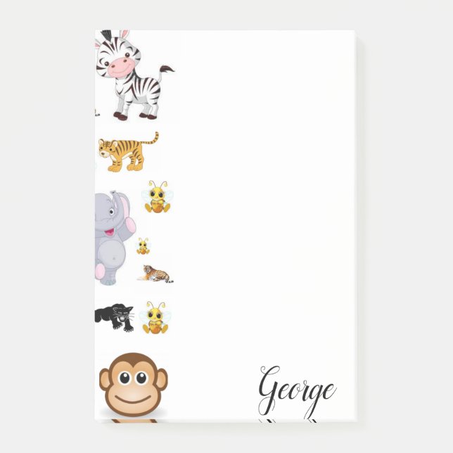 Post-it® Post-it Notes Eléphant Tiger Singe (Devant)