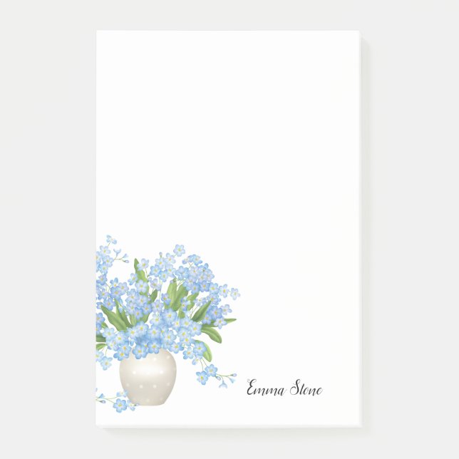 Post-it® Post-it-Notes-Nom personnalisé avec fleurs (Devant)