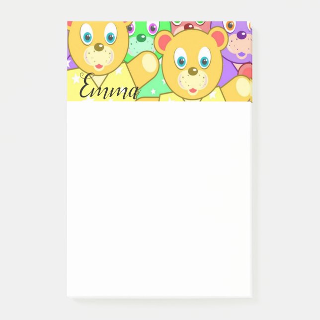 Post-it® Post-it Notes Nounours colorés (Devant)