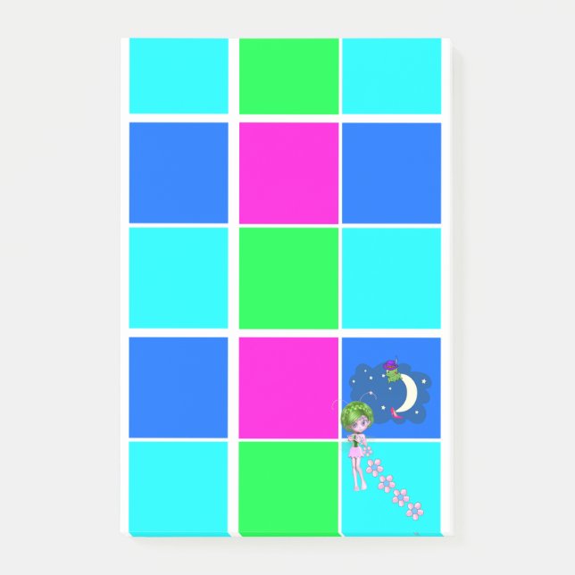 Post-it® Post-it Notes Rose Bleu Carrés (Devant)