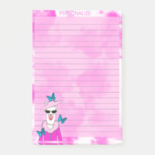 Post-it® Post It Notes Rose Lignée Nuages Rose Lama Mignon