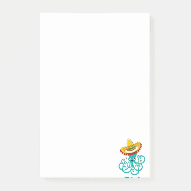 Post-it® Post-it Notes Sombrero Mexicain Pieuvre (Devant)