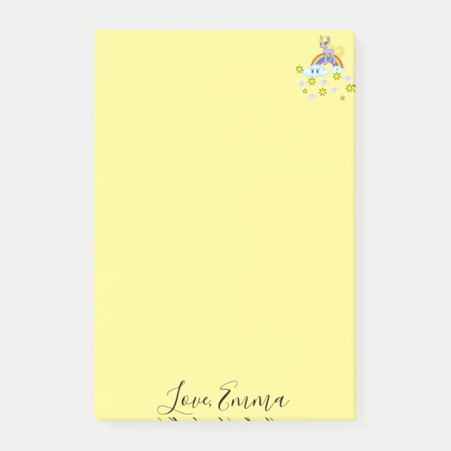 Post-it® Post-it Notes Unicorn Rainbow Joyeux nuages (Devant)