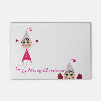 Post-it® Post-its de Joyeux Noël d'elfes de PinQshue