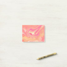 Post-its en marbre orange
