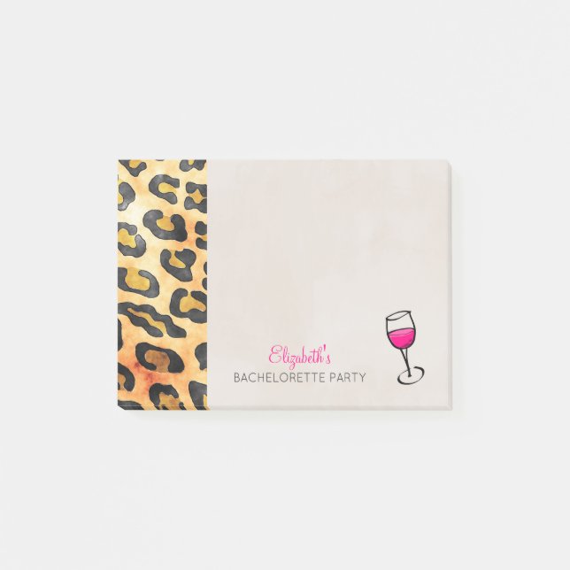 Post-it® Poster de animal sauvage et Bachelorette de vin (Devant)