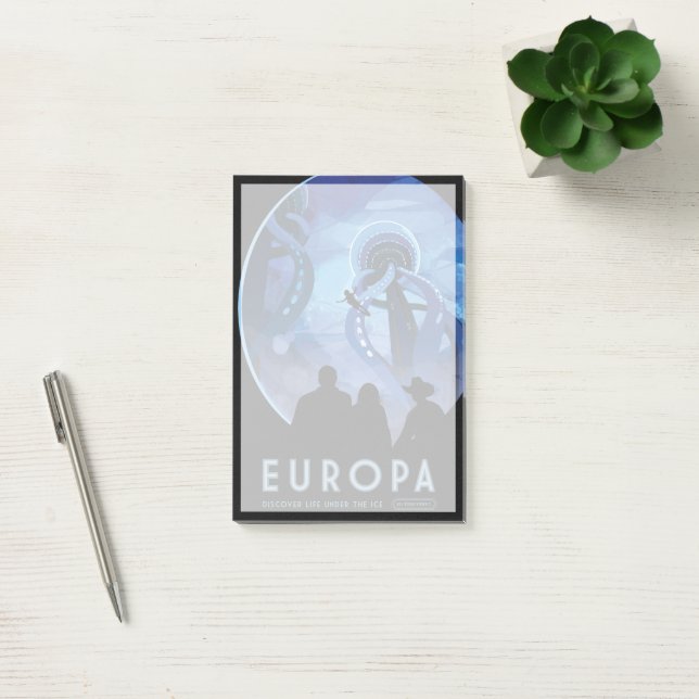 Post-it® Poster de voyage Retro Space - Jupiter's Moon Euro (Bureau)