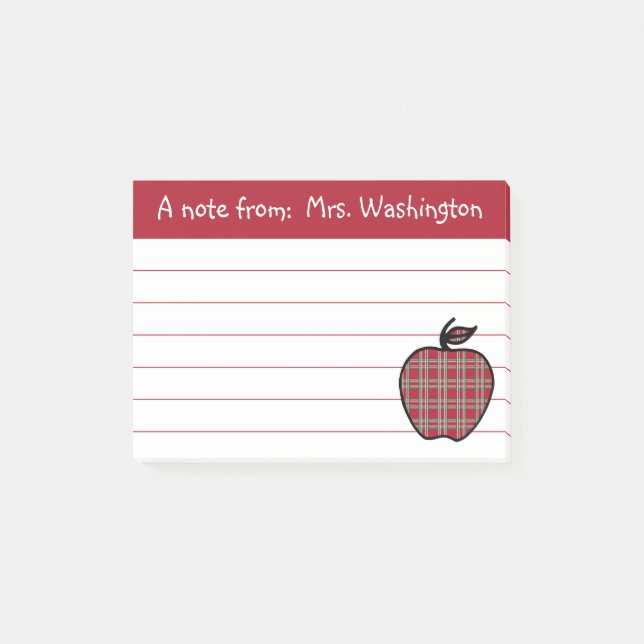 Post-it® Poster personnalisé de l'enseignant Apple Post It  (Devant)