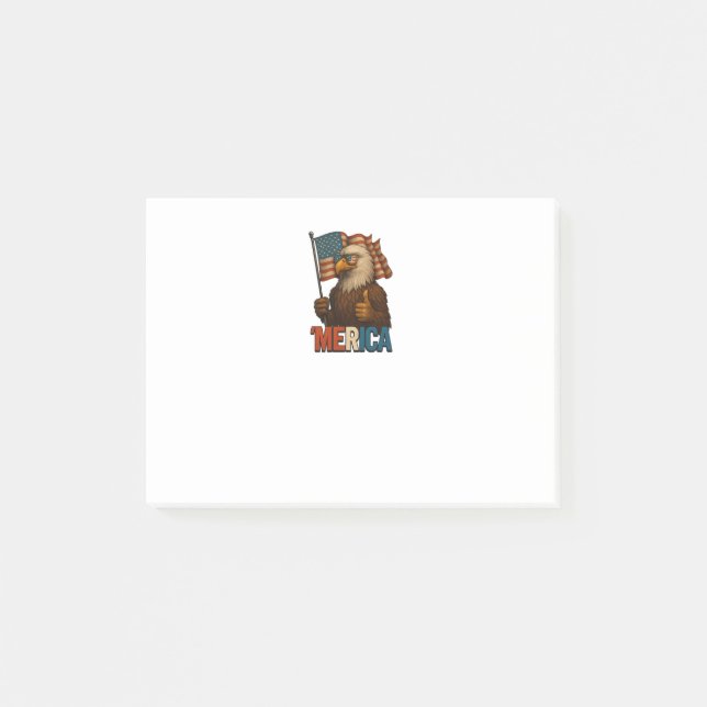 Post-it® Pouce vers le haut Aigle de Merica drôle et patrio (Devant)