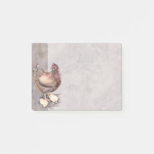 Post-it® Poule de mère et aquarelle de poussins