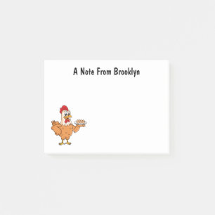 Post-it® Poulet avec oeufs sur plaque de dessin animé