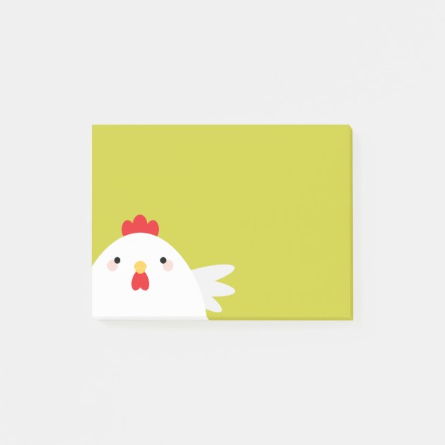 Post-it® Poulet blanc sur le vert (Devant)