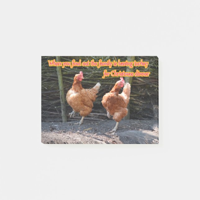 Post-it® Poulet et coq drôles Memes avec des images drôles (Devant)