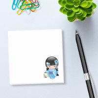 Poupée Kokeshi d'hiver - Blue Kimono Geisha Girl