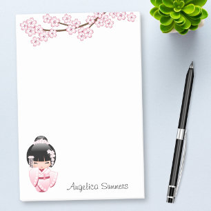 Post-it® Poupée Kokeshi Kimono Rose