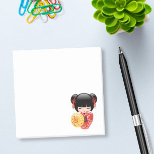 Post-it® Poupée rouge de Sakura Kokeshi - geisha japonais