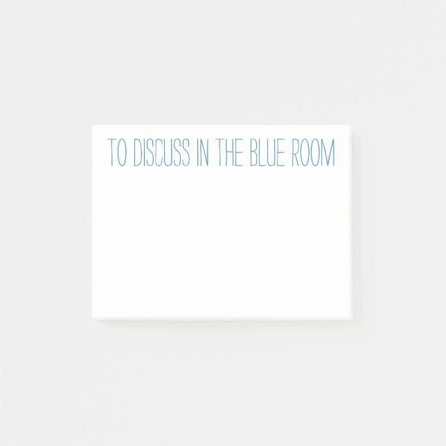 Post-it® Pour être discuté dans la salle bleue (Devant)