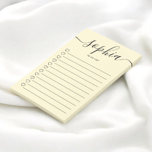 Post-it® Pour faire la liste Coeurs de script Notes jaunes