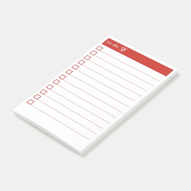 Post-it® Pour faire Red Minimalist (Incliné)