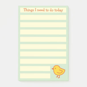 Post-it® Poussin Jaune, Liste de choses à faire, Vert et Ja