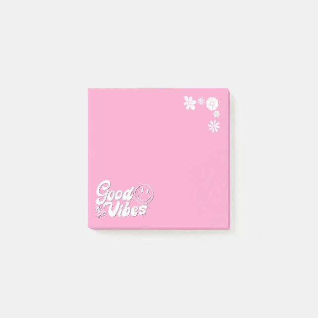 Post-it® Pouvoir rose : style Super les années 70 Good Vibe (Devant)
