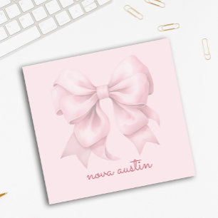 Post-it® Pow rose tendance personnalisée avec le nom Monogr