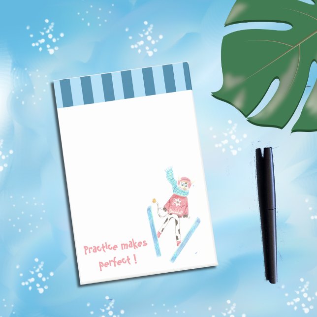 Post-it® Pratique fait parfait saut de ski caricature vache (Créateur téléchargé)