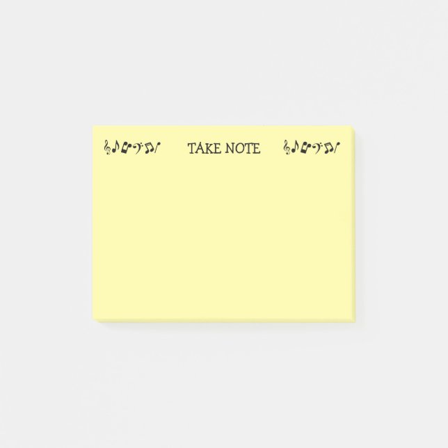 Post-it® Prendre note Musique Jaune Post-it Notes (Devant)