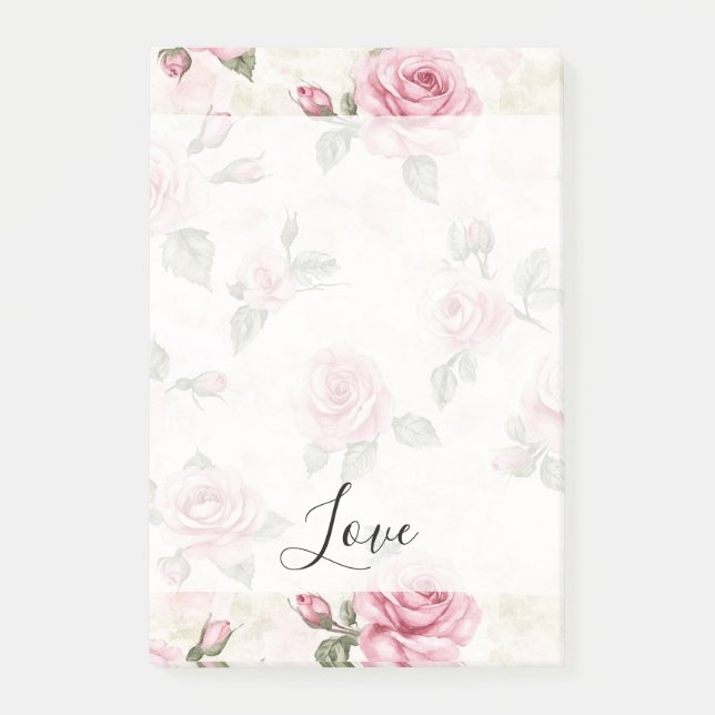 Post-it® Pretty Pink Roses Romantic Love (Devant)