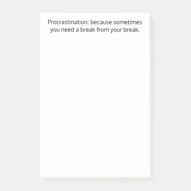 Post-it® Procrastination : parfois vous avez besoin d'une p (Devant)