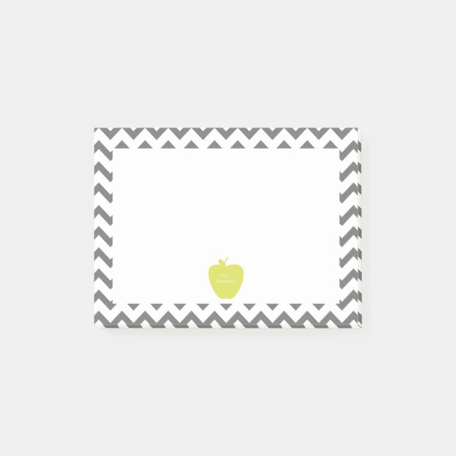 Post-it® Professeur au néon gris de Chevron Apple (Devant)