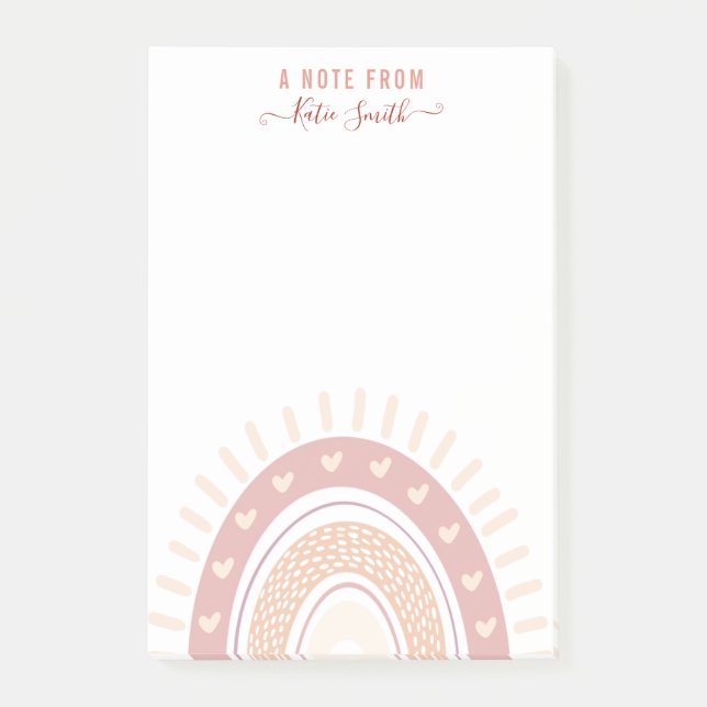 Post-it® Professeur de calligraphie arc-en-ciel Boho person (Devant)