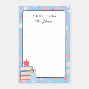 Post-it® Professeur de Coeurs Cutes Personnalisés Retour à