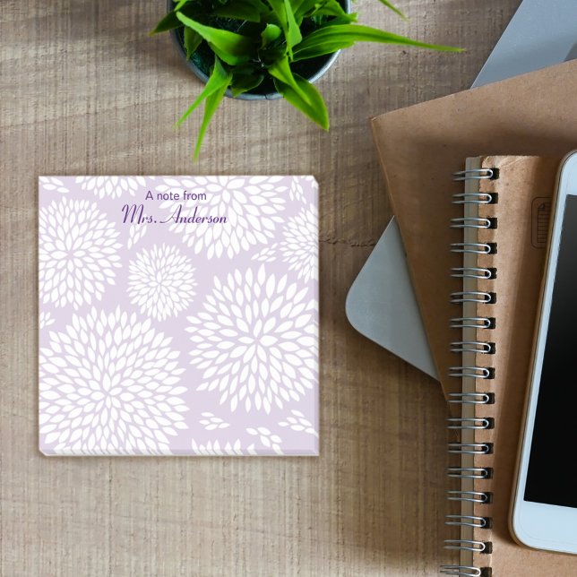 Post-it® Professeur de motif de fleurs pourpres personnalis (Créateur téléchargé)