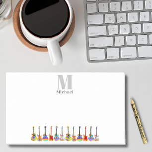 Post-it® Professeur de Musique Guitares Colorées Monogramme