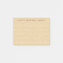 Post-it® Professeur de partitions de musique vintage antiqu
