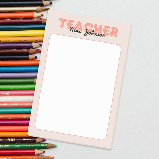 Post-it® Professeur Peach (Custom Name Purple Teacher Post-it Notes)