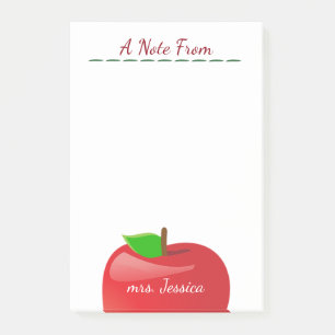 Post-it® Professeur personnalisé de pomme rouge